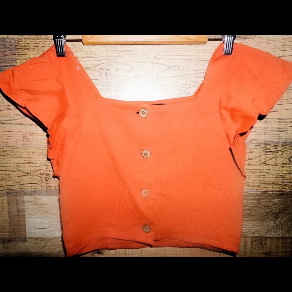ORANGE ‘DEREK HEART’ LONG CROP TOP